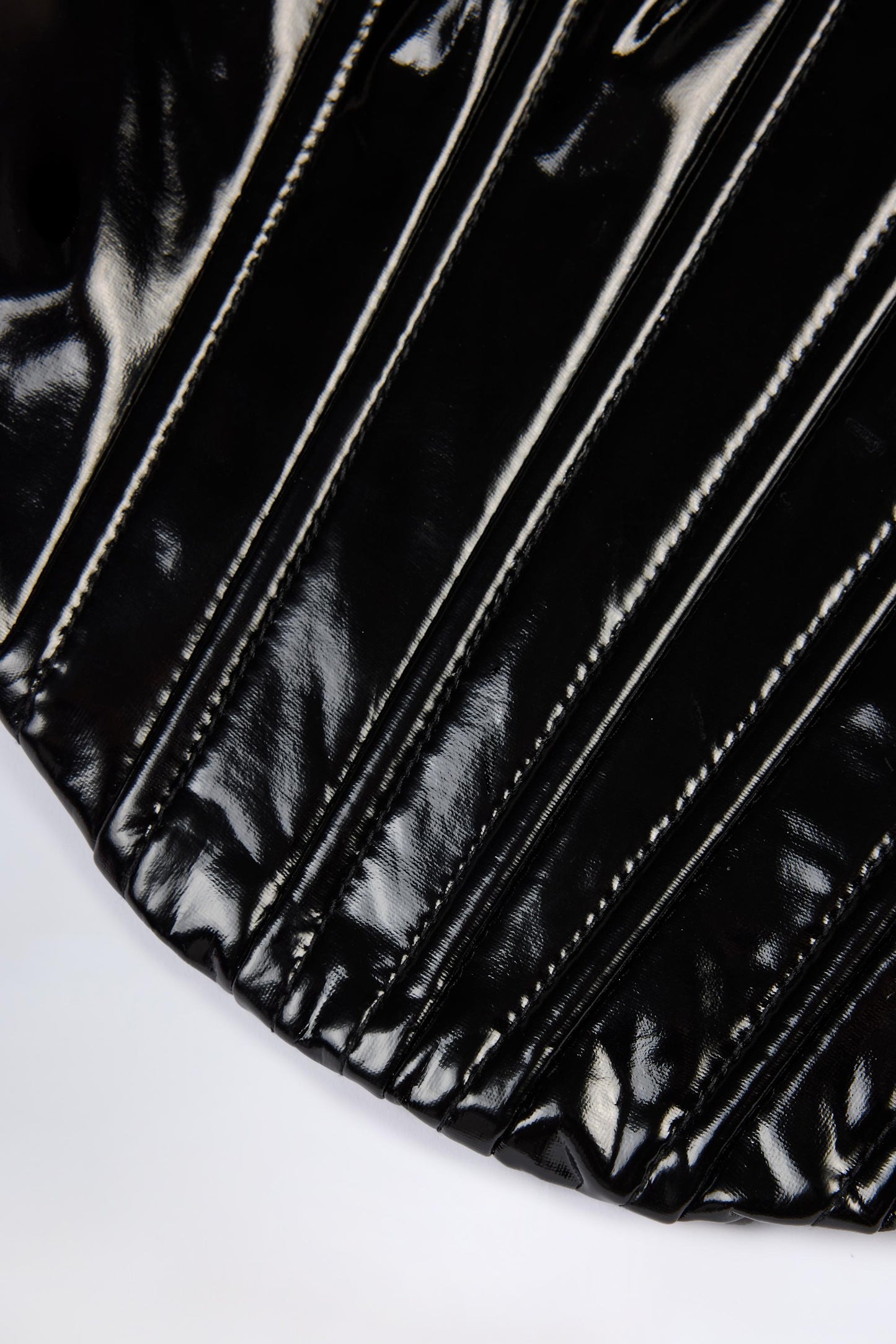 Vinyl Lace-Up Corset Top in Black